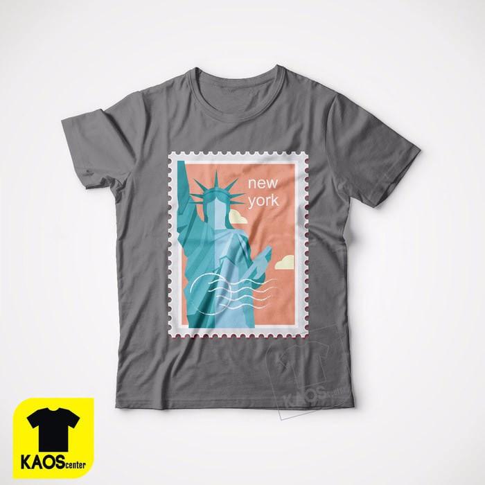 KAOS TSHIRT BAJU COMBED 30S DISTRO NEW YORK LIBERTY USA AMERIKA JERSEY KKFOLA -