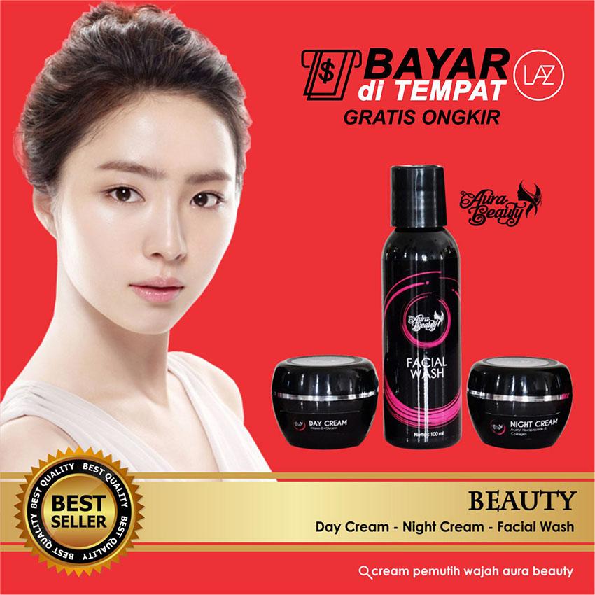 AURA BEAUTY PACKAGE NON SERUM CREAM PEMUTIH & PENCERAH WAJAH 100% ORIGINAL
