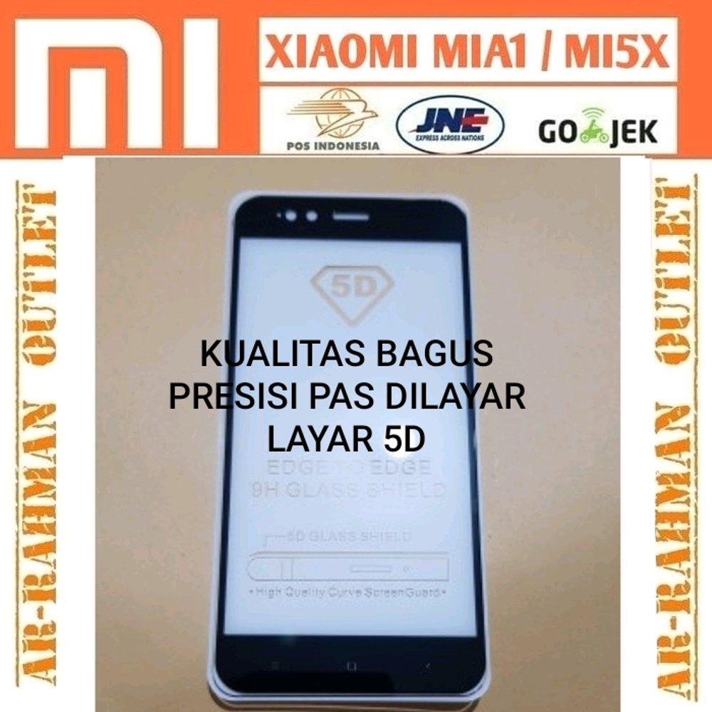 Tempered glass 5D xiaomi mia1 mi a1 android one mi5x mi 5x anti gores kaca Full layar Hp temperedglass warna color Screen guard Protector 9H curved di lapak ARRAHMAN OUTLET raihanalbatawi
