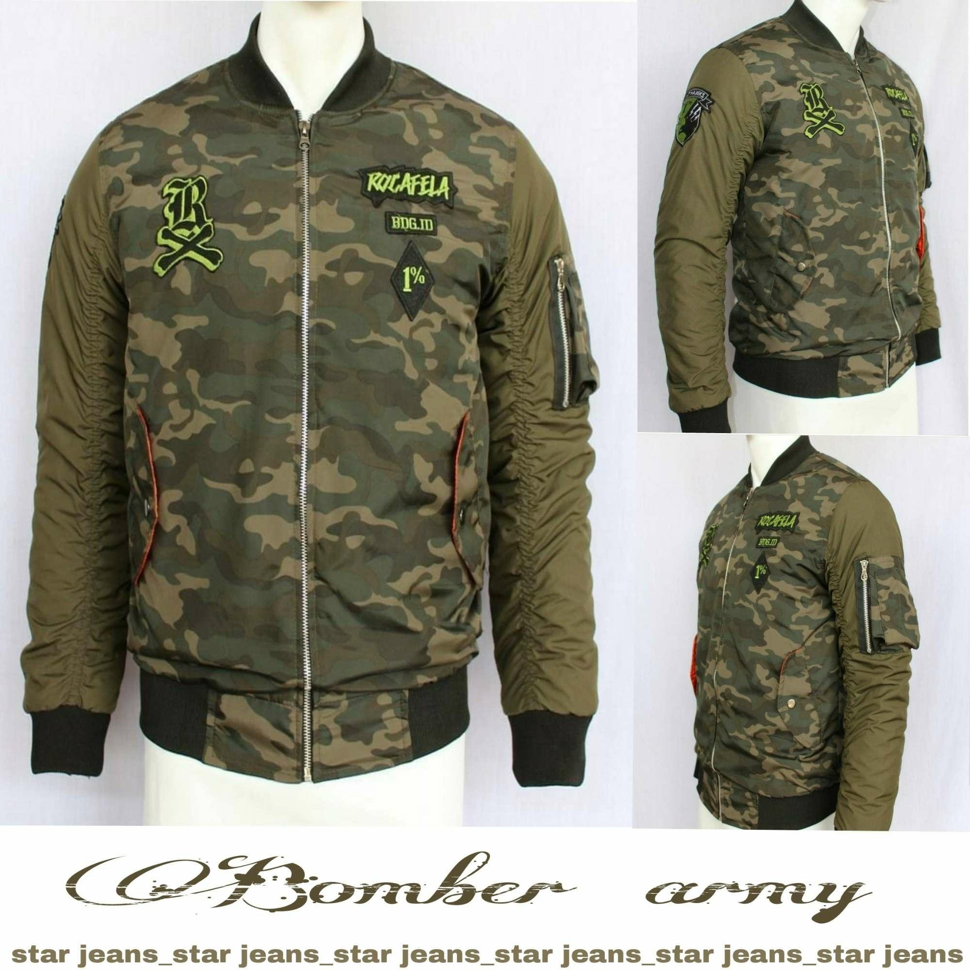 SJ_jaket bomber pria army Rocafela