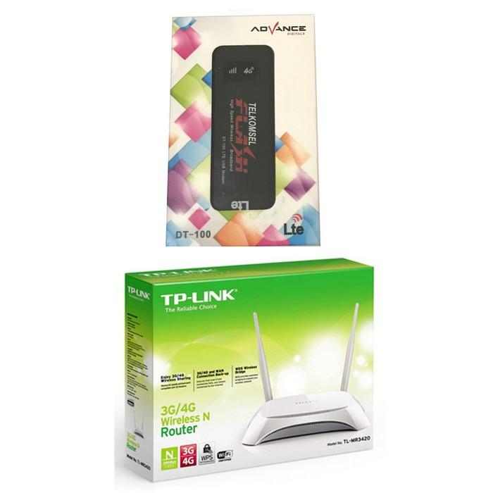 TERBARU 2018 Paket Modem Router 4G - Advance DT100 Dan TP-LINK TL-MR3420 Murah