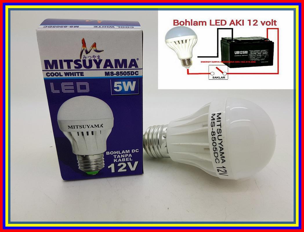 Merk Mitsuyama 5W E27 Lampu Led 12V Dc Led Lampu Solar Cell