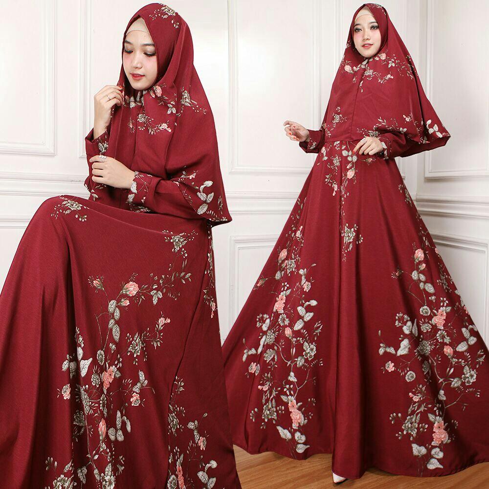 RDEP Gamis syar'i Dress Gaun Pesta Gamis Muslim Gamis Muslim Syar'i Fashion Maxi Syari Simple Elegant Baju Muslim Wanita