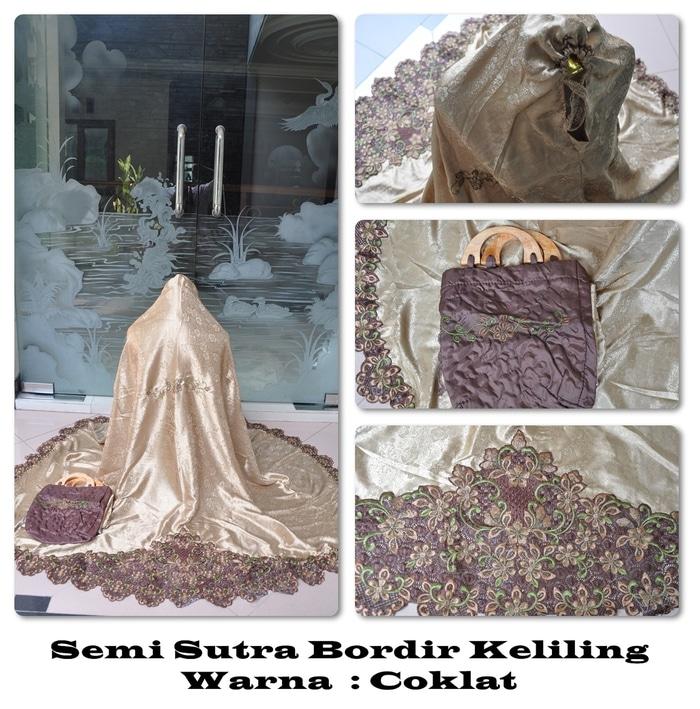 MUKENA DEWASA SEMI SUTRA DOFF BORDIR KELILING (COKLAT)