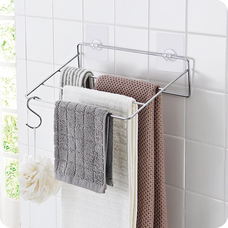 Jemuran Handuk Stainless Steel Gantung Dinding Handuk Bar Berlubang Kamar Mandi