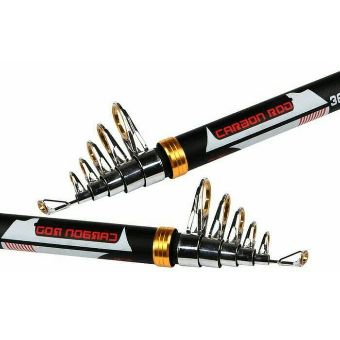 BEST SELLER!!! Pancingan Mamba Joran Carbon Fiber Sea Fishing Rod 5 Segments - 2.4M - JVExoB