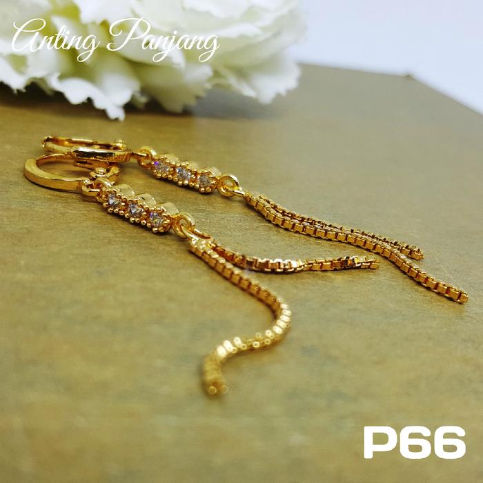 P66 Anting Rumbai Panjang Xuping - Perhiasan Lapis Emas 18K