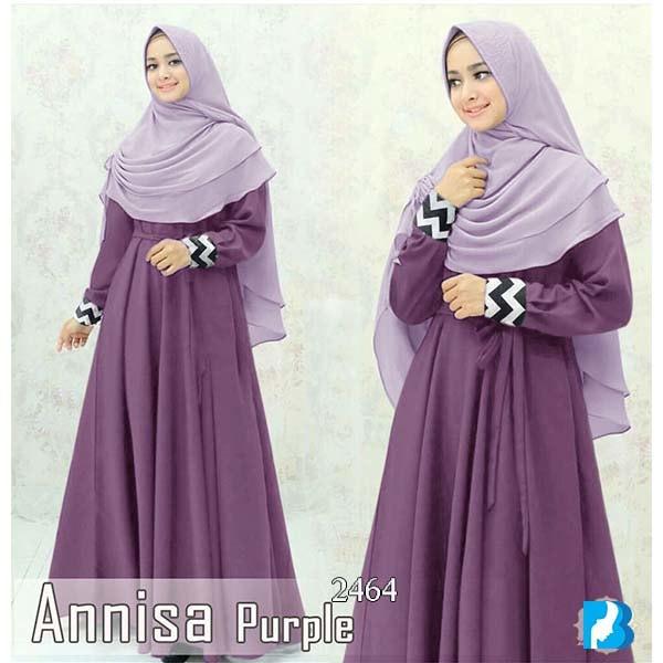Baju Murah Fashion Muslim Gamis Syari 2464 Annisa Purple 310817