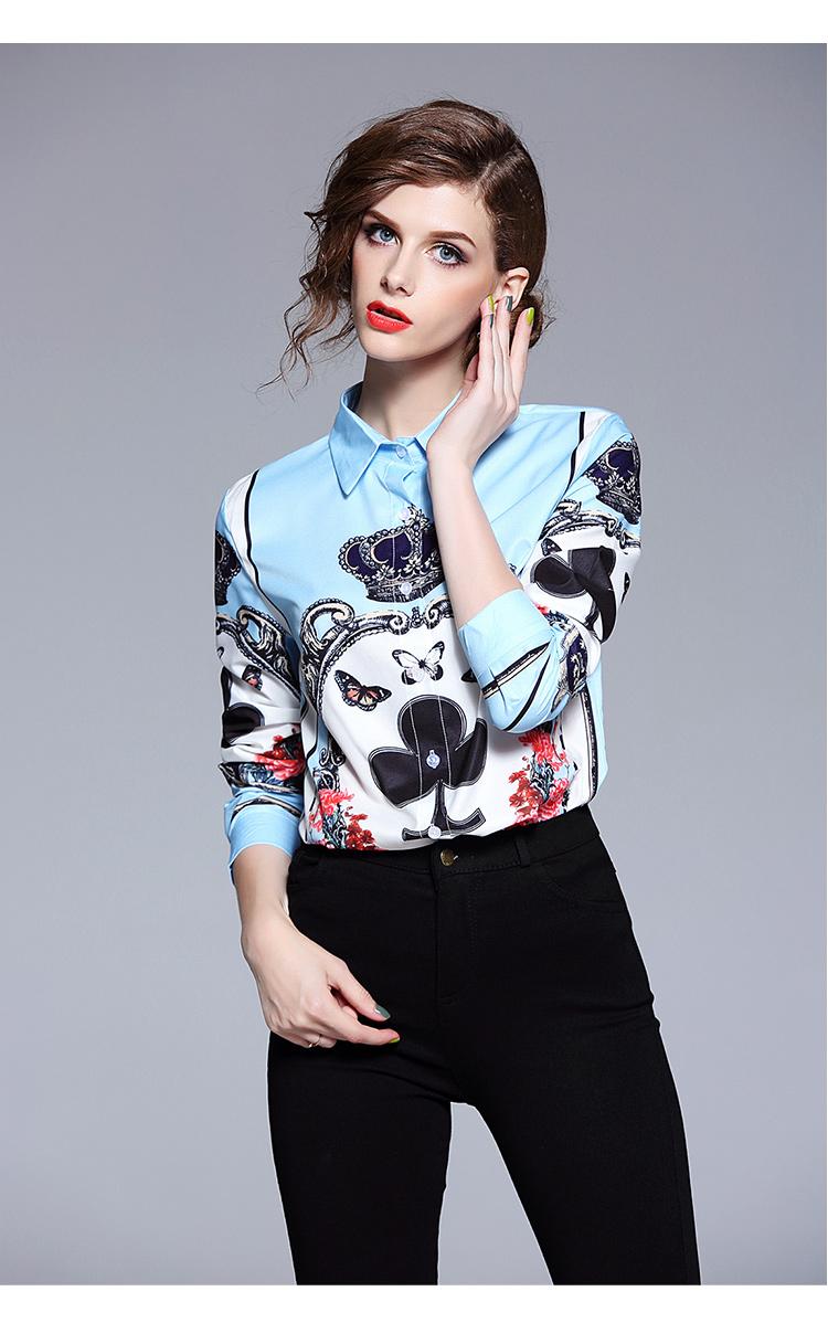 Autumn Women Tops Fashion Elegant Slim Wild Long sleeved Floral Printed Shirt Vintage Baroque Style Womens Tops and Blouses Autumn Women Tops Fashion Elegant Slim Wild Long sleeved Floral Printed Shirt Vintage Baroque Style Womens Tops and Blouses