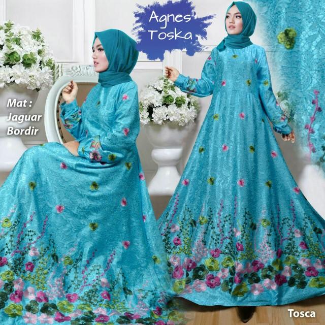 NEW!! Muslim Anggun Toska Gamis Syari Pesta Mewah Xl Murah Lia Tm