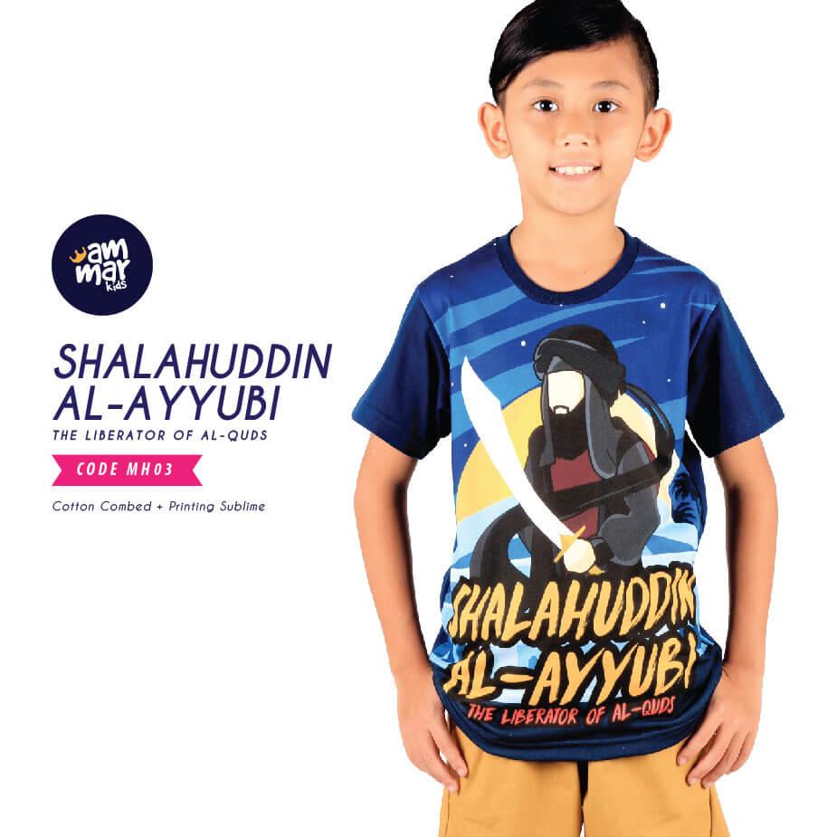 AMMAR KIDS KAOS DAKWAH ANAK MUSLIM SHALAHUDDIN AL-AYYUBI USIA 3-12 TAHUN