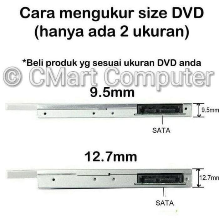 ASLI - UNITEK SSD HDD CADDY SLIM 9.5MM SATA DVD SLOT HARDISK -