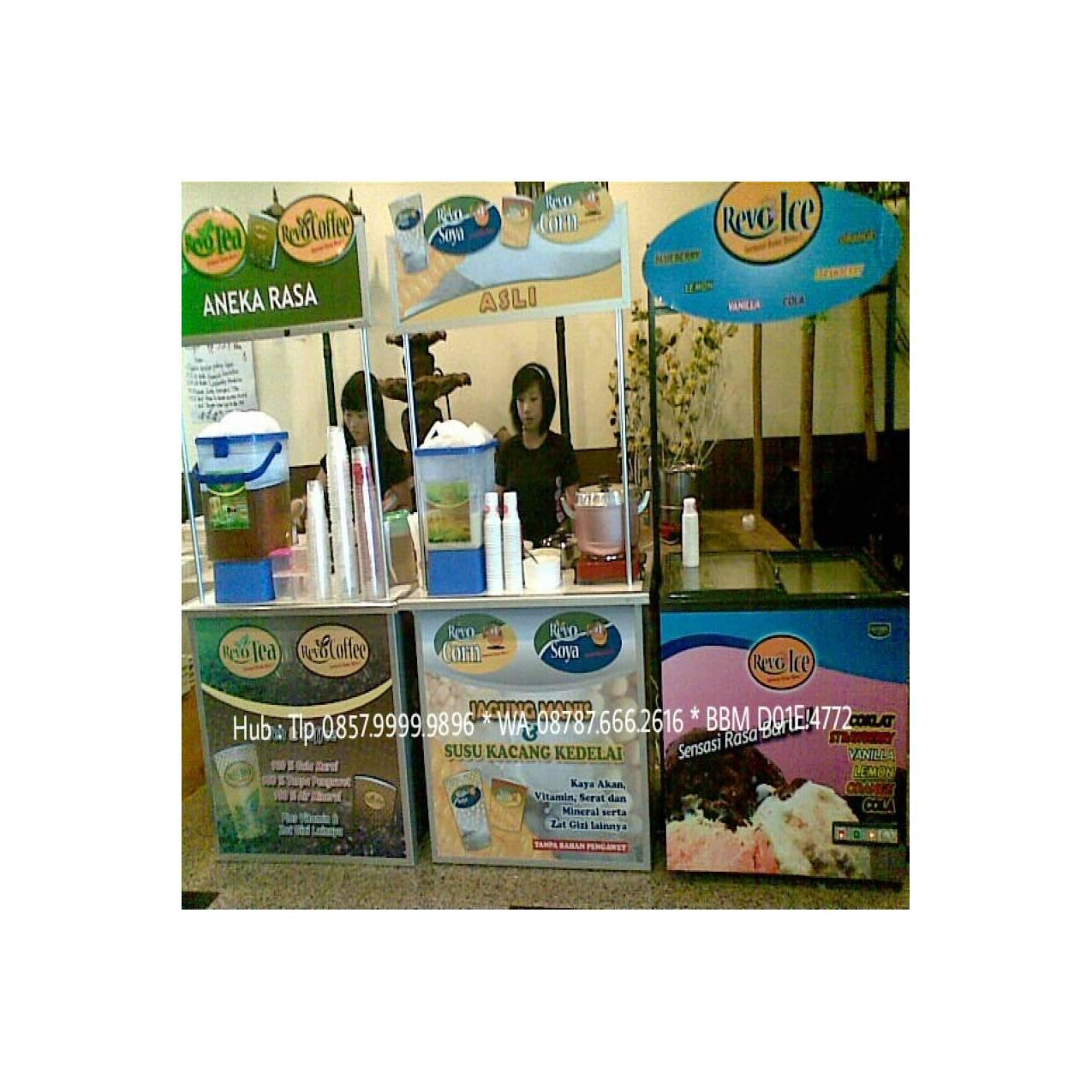 STAND ES KEPAL MILO BOOTH MEJA LIPAT PROMOSI PORTABLE ETALASE GEROBAK