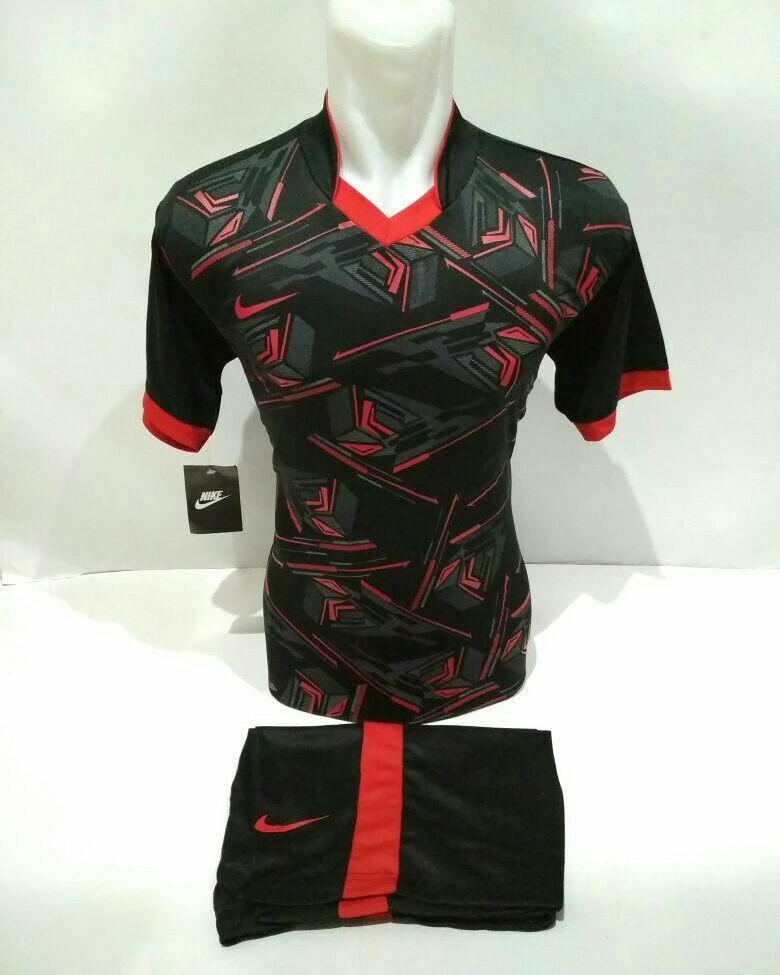 Baju Kaos Olahraga Jersey Bola Setelan Futsal Volley Nk 20 Hitam merah