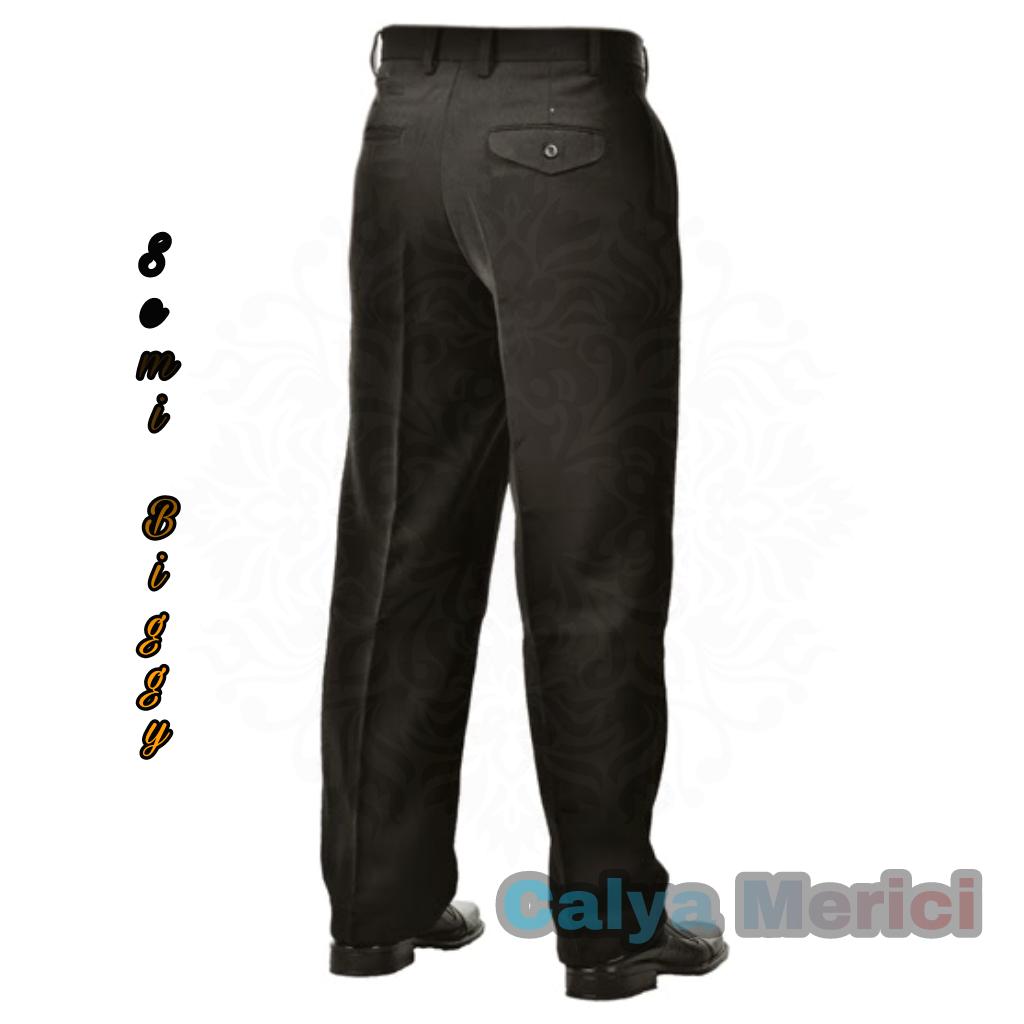 Calya Merici - Celana Panjang Pria - Formal - Semi Biggy/Jumbo - Kerja - Bahan Kain Twist - Hitam - Atea
