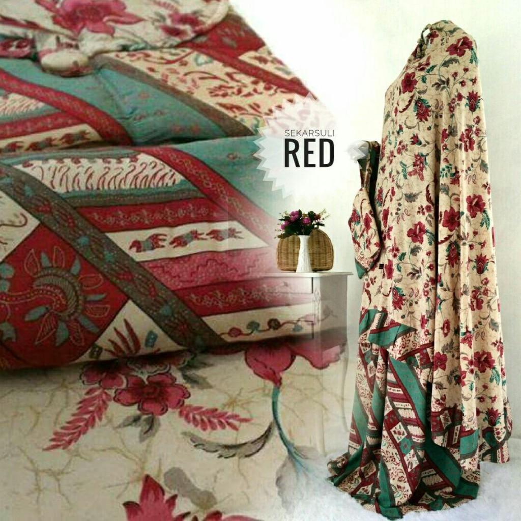 Mukena rayon premium cantik Sekarsuli model terbaru adem halus lembut nyaman murah grosir laris new Sekarsuli Green