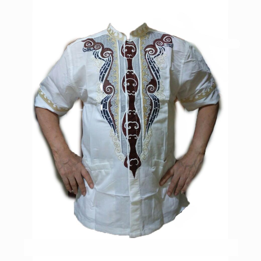 Baju Koko / Kemeja Muslim / Busana Muslim / Atasan Muslim Pria / Baju Pria Lengan Pendek / Baju Warna Putih / Baju Merk Benhill Original - Toko Sumber Rejeki Jeans