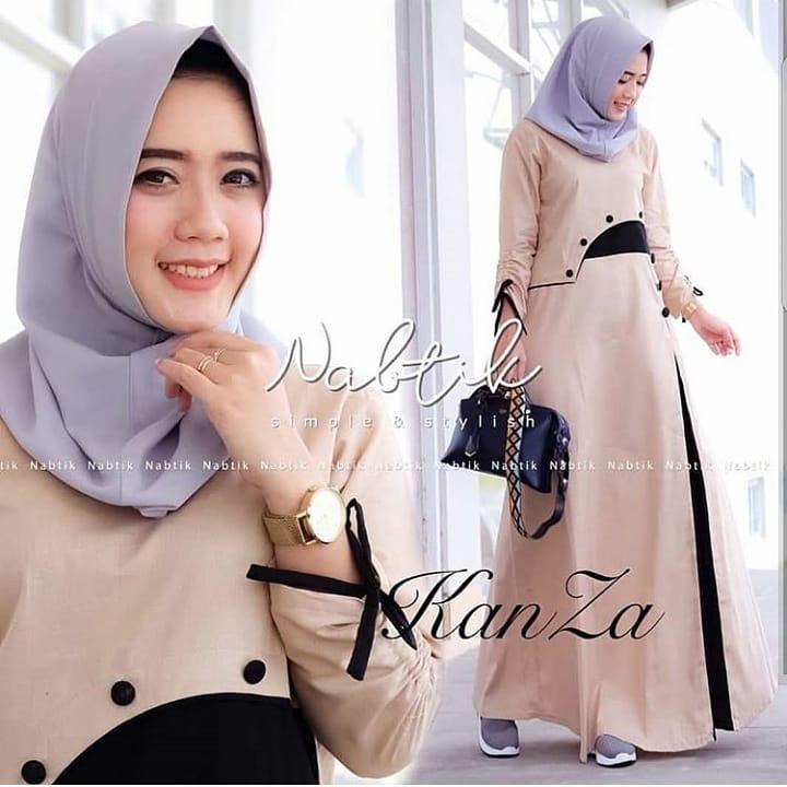 Baju Original Gamis Kanza Dress Baju Panjang Muslim Casual Wanita Pakaian Hijab Modern Modis Trendy Terbaru