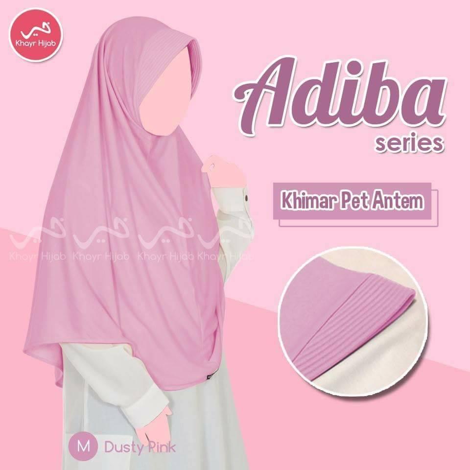 Kerudung Kaos Khayr Adiba Series Khimar Pet Antem Dusty Pink