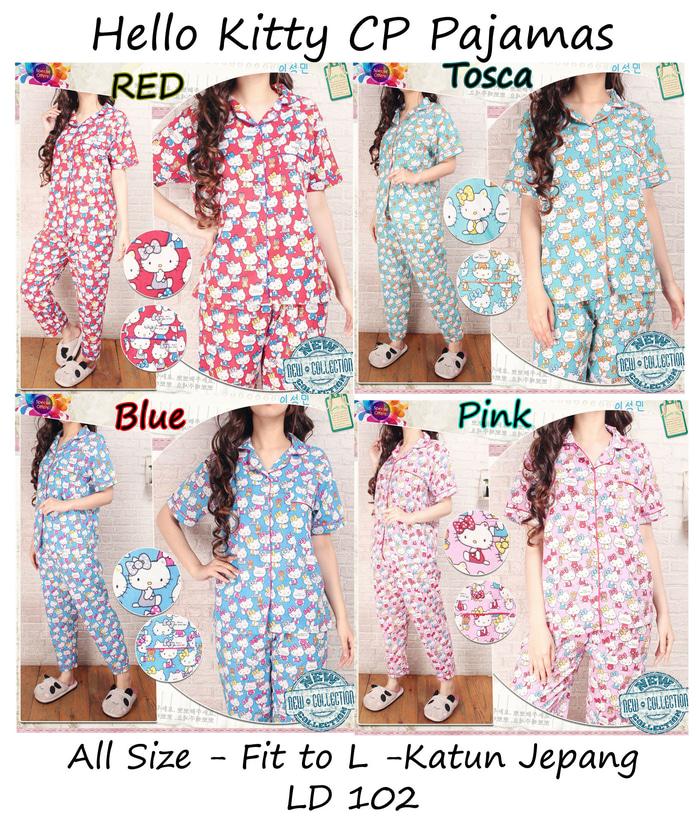 HELLO KITTY PIYAMA CELANA PANJANG PAJAMAS BAJU TIDUR WANITA DEWASA KAT