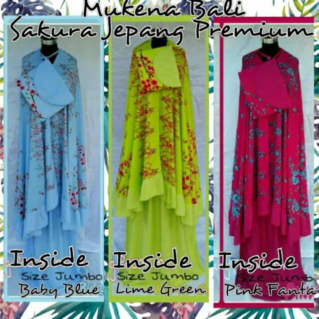 Mukena Bali Sakura Jepang Premium Baby Blue