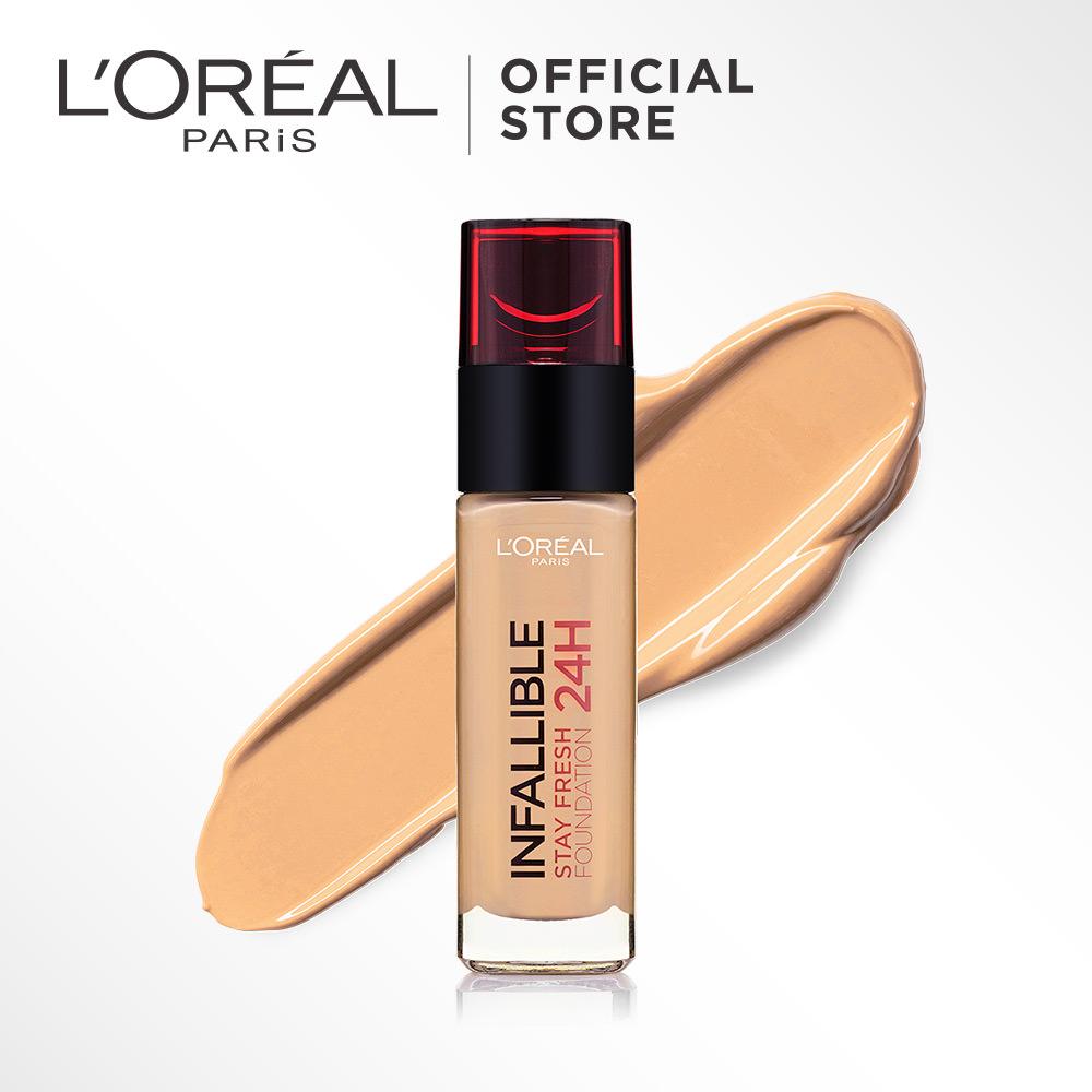 L'Oreal Paris Infallible 24h Stay Fresh Liquid Foundation - 140 Golden Beige by L'Oreal Paris Makeup Loreal Foundation Cair Matte For Normal to Oily Skin / Kulit Berminyak Long Lasting Tahan Lama