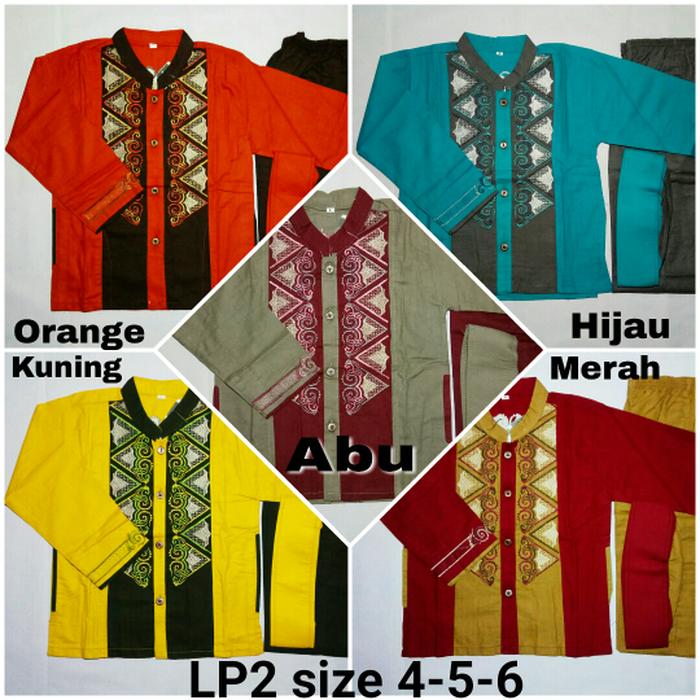 Baju koko anak laki 3in1 premium design Setelan muslim lengan panjang