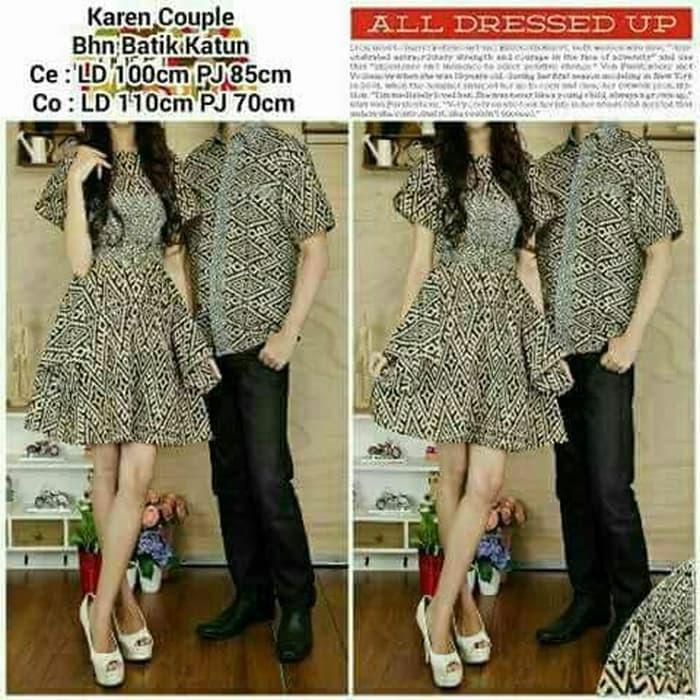 Batik Couple Githa Dress Midi dan Kemeja Pria