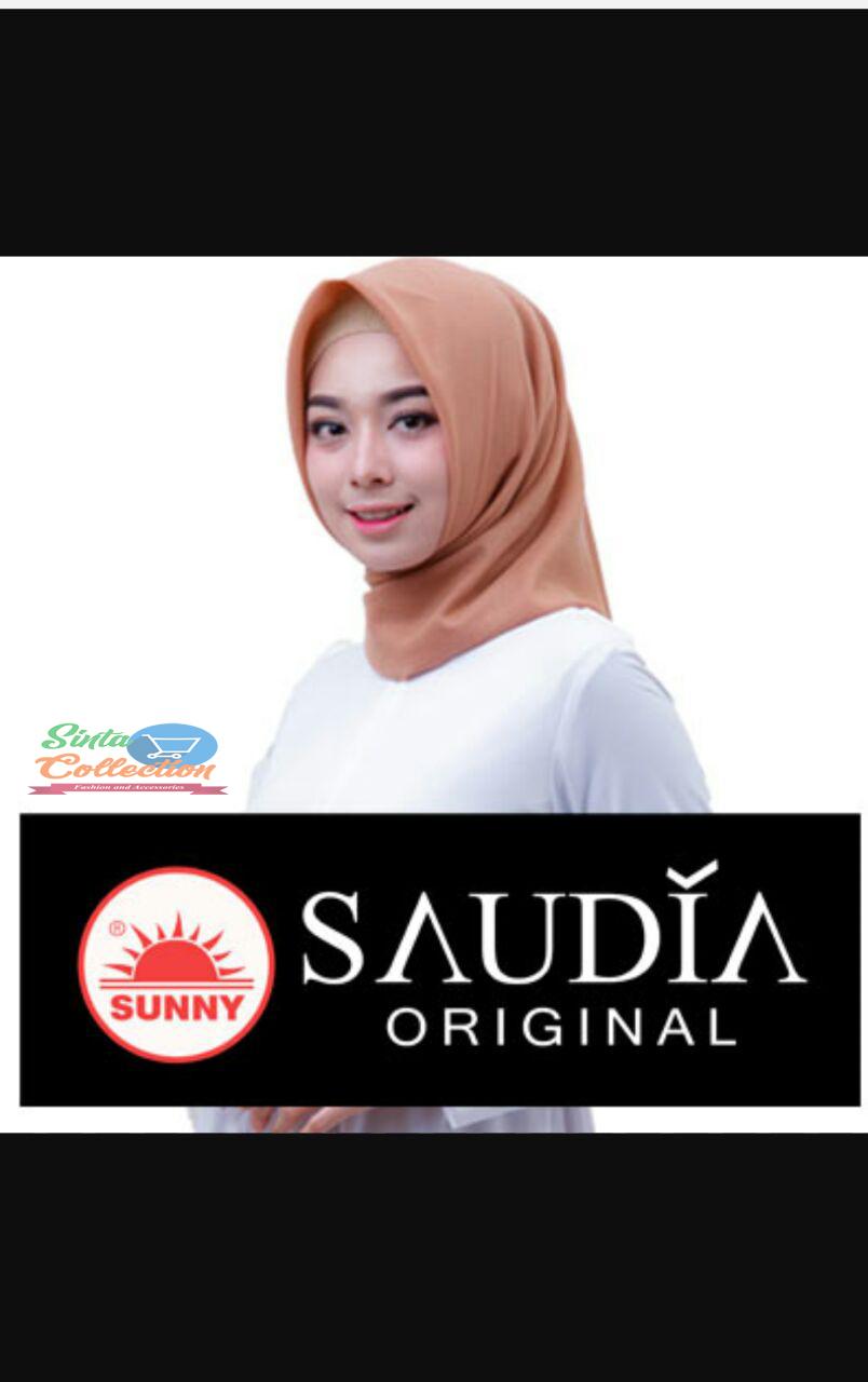 Hijab/ / Jilbab / Kerudung segi empat Saudia By Sunny Original polos wang_olshop