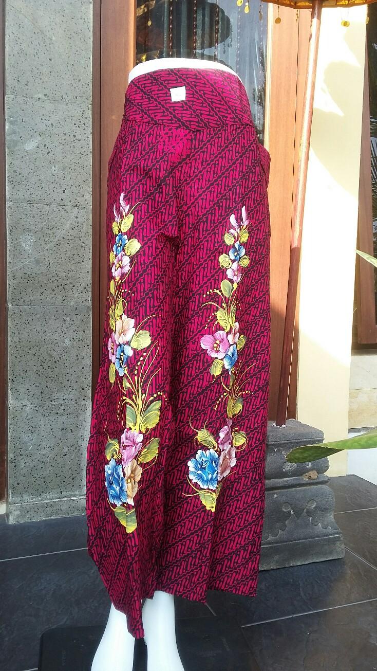 Celana Kulot Batik Lukis/ Motif Klitik Cilik Lasem Merah Lukis/ Khas Yogyakarta/ Unik dan Elegant