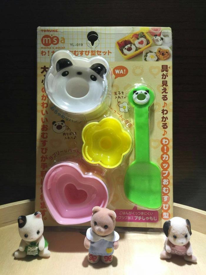 bento set rice mold cetakan nasi panda flower heart