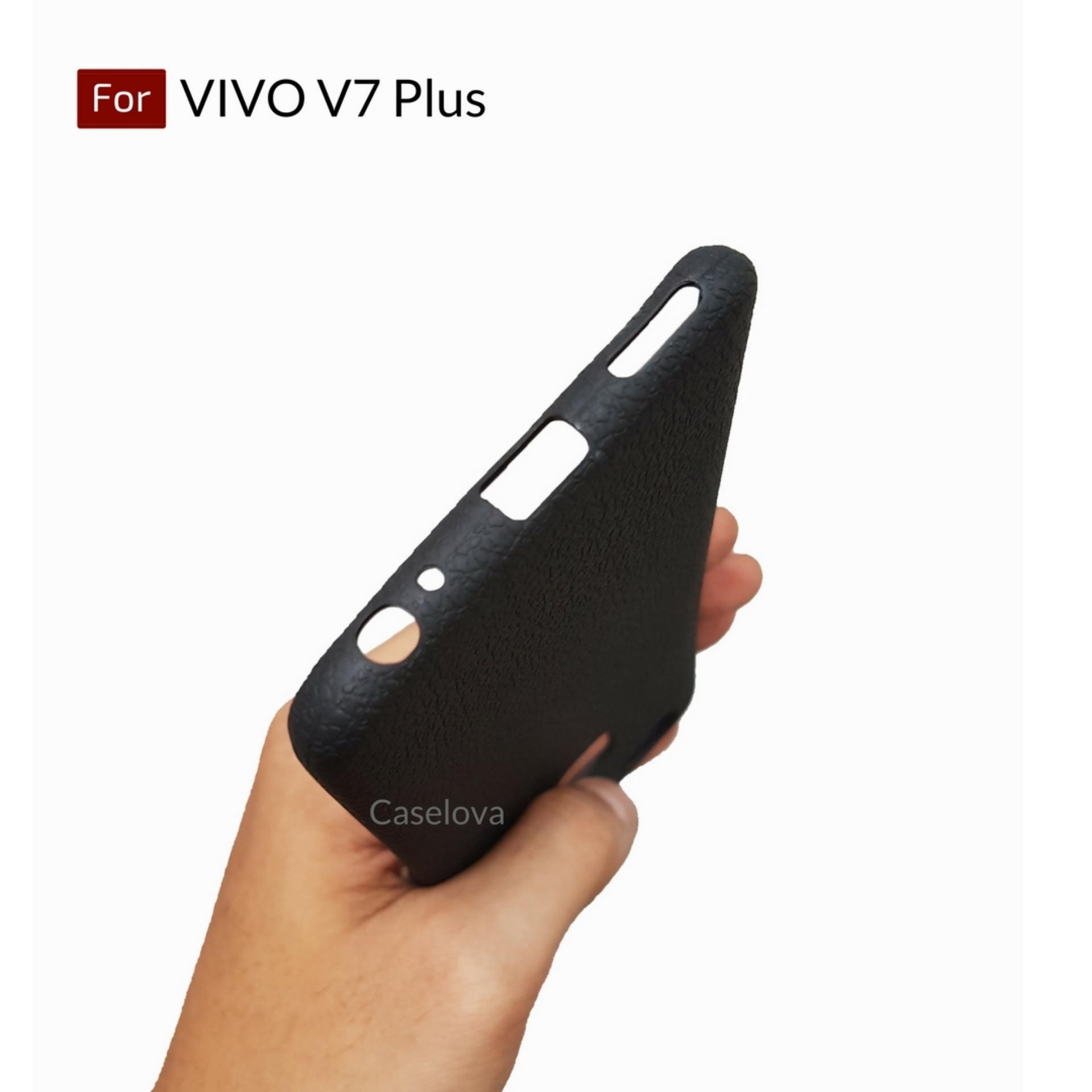 ... Caselova Super Ultraslim Matte TPU Hybrid Anti Fingerprint Case For Vivo V7 Plus - Black + ...