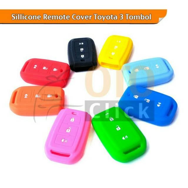Cover Karet Silikon Sarung Penutup Silicon Kunci Remot Mobil Toyota All New Avanza 3 Tombol