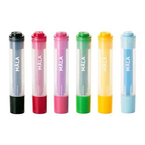 TERLARIS!!! IKEA MALA Spidol cap warna warni 1 set isi 6 pieces HARGA TERMURAH
