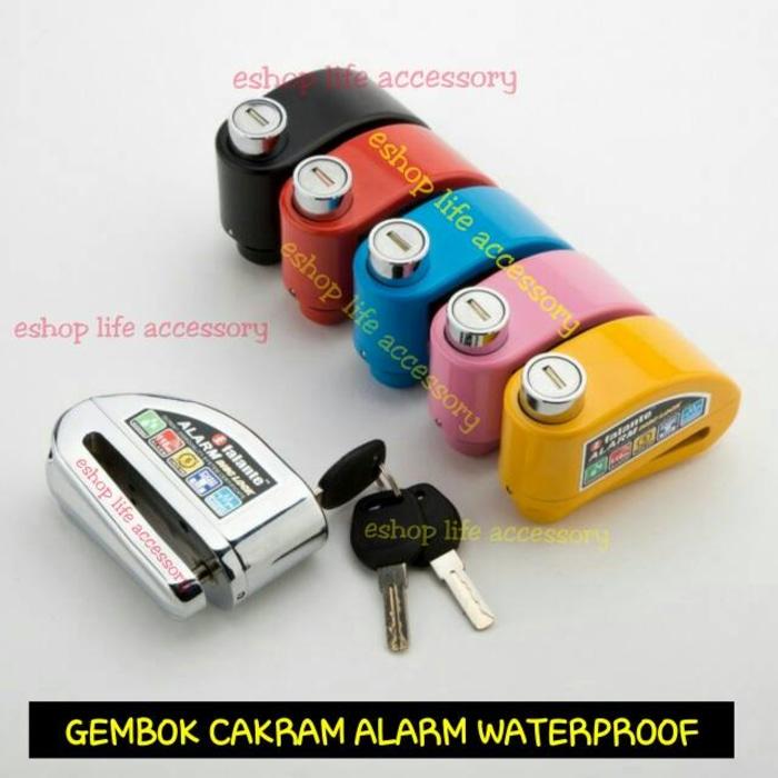 Anti maling Gembok KUNCI CAKRAM ALARM system DISC LOCK SEPEDA MOTOR/Gembok Motor/Keamanan Motor/Gembok Cakram Alarem Motor/Gembok Kunci Sepeda Motor