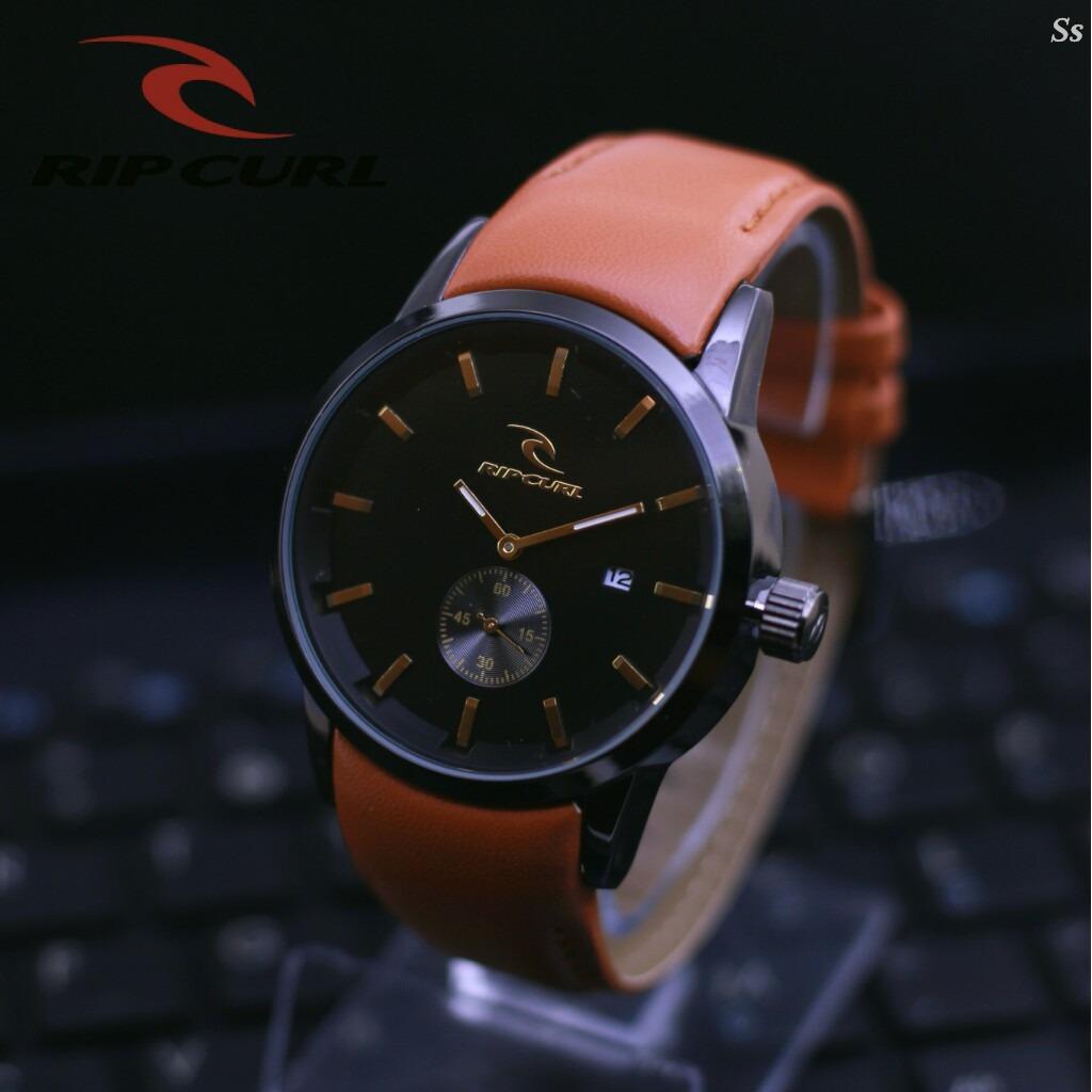 Jam Tangan Ripcurl Detroit Semi Chrono - Limited Edition Recon Series-Pria Wanita Formal Kasual Terbaru- Women Men Luxury Watch-Leather Strap-Kulit Kanvas Army Kekinian Sporty Fashionable Bonus Zippo Premium Beam Korek Free Trend 2018
