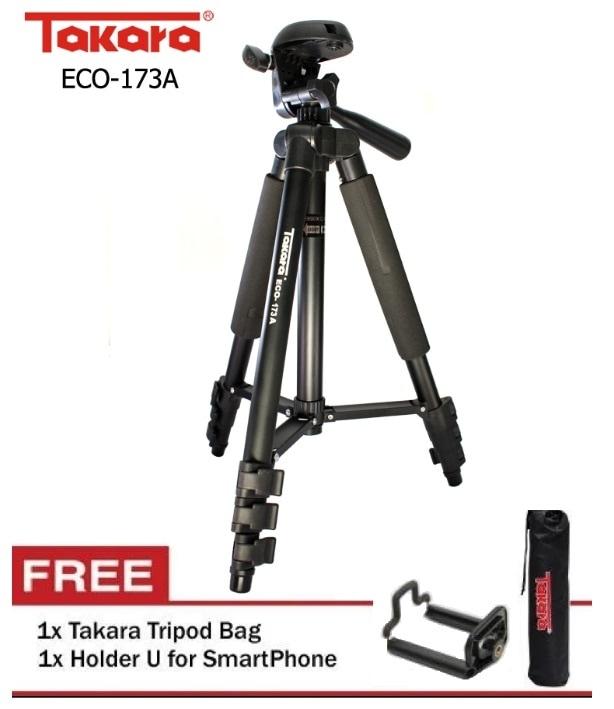 Tripod TAKARA ECO 173a plus holder for Camdig, actioncam dan Hp
