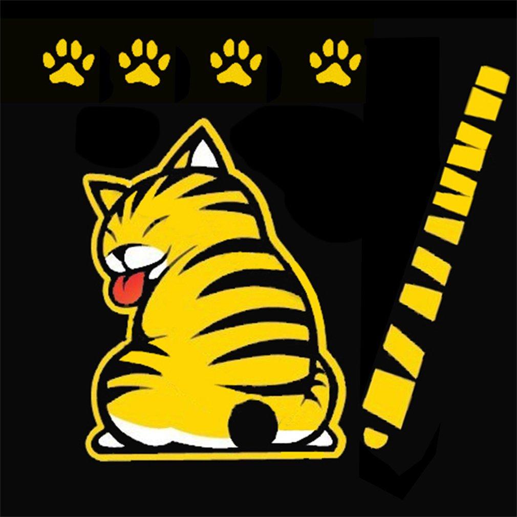Fitur Kucing Kartun Lucu Bergerak Ekor Stiker Kendaraan Jendela