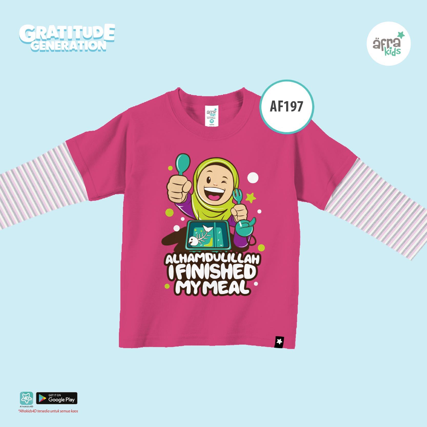 Ardilla Baju Kaos Anak Muslim Afrakids AF197 / Baju Kaos Anak Cewek / Baju Kaos Lengan Panjang / Pink