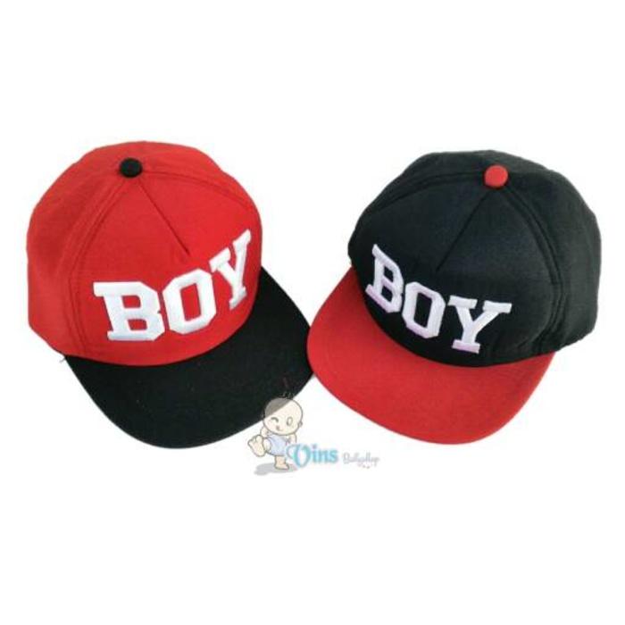 Topi snapback anak bayi boy hitam merah Terlaris di Lazada