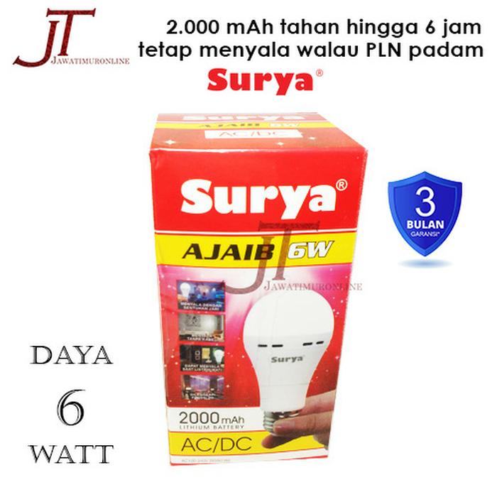 Harga Grosir Lampu LED Emergency SURYA AJAIB 6 Watt tetap nyala walau PLN padam