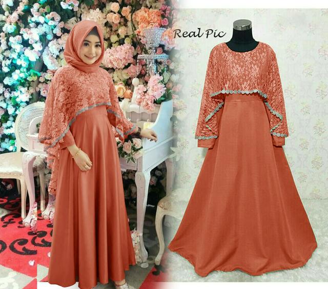 Gamis Maxi Brokat Kombinasi