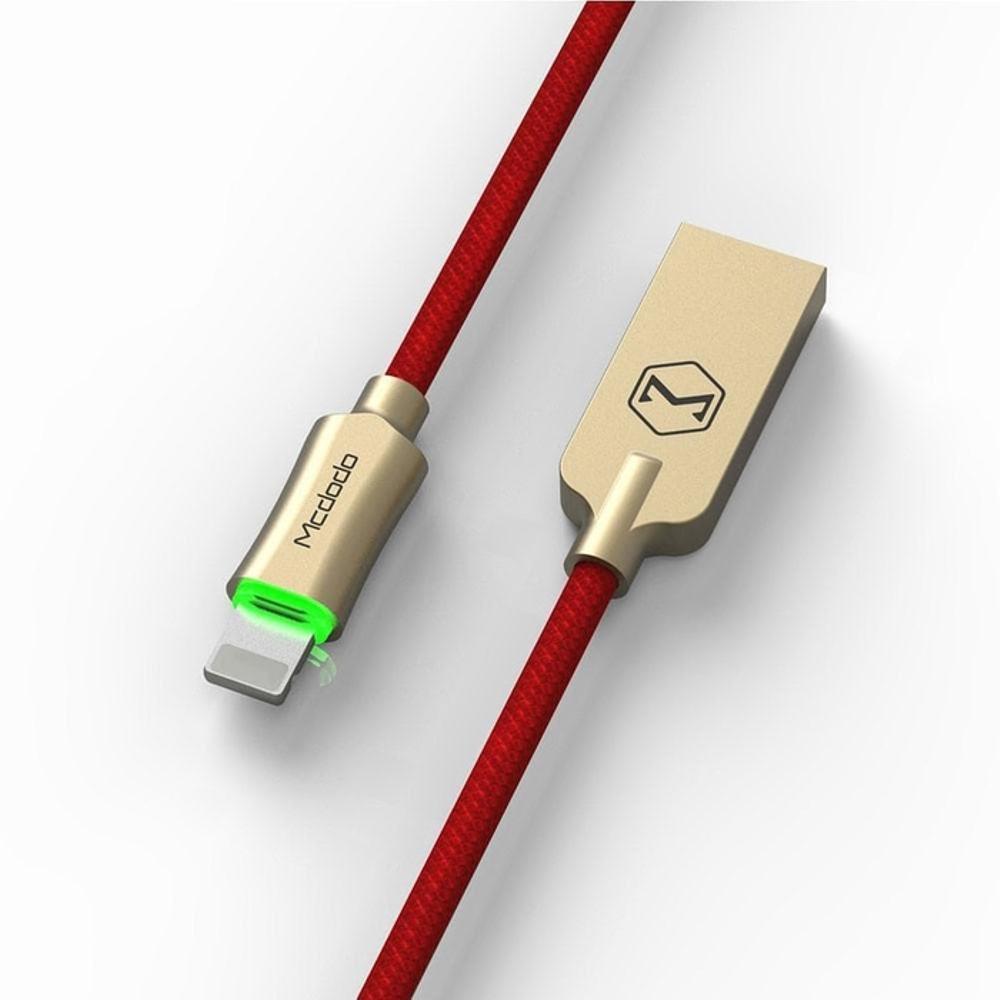 Kabel Iphone Apple Mcdodo Lightning USB Charger AUTO Cut OFF 1,8 Meter Original - RED