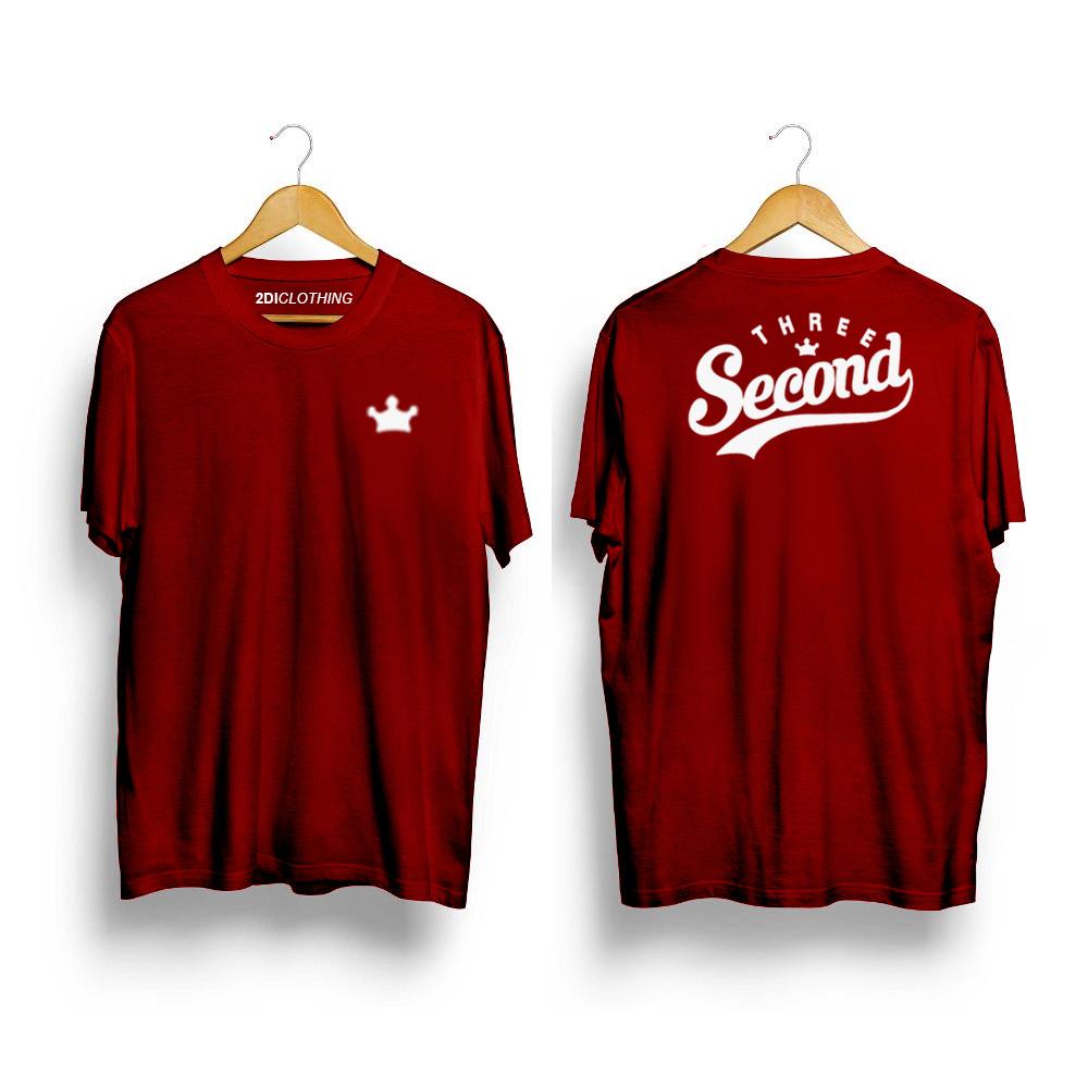 Kaos distro 3second Premium Unisex - Tshirt 3second Premium maroon - Kaos 3second warna marun