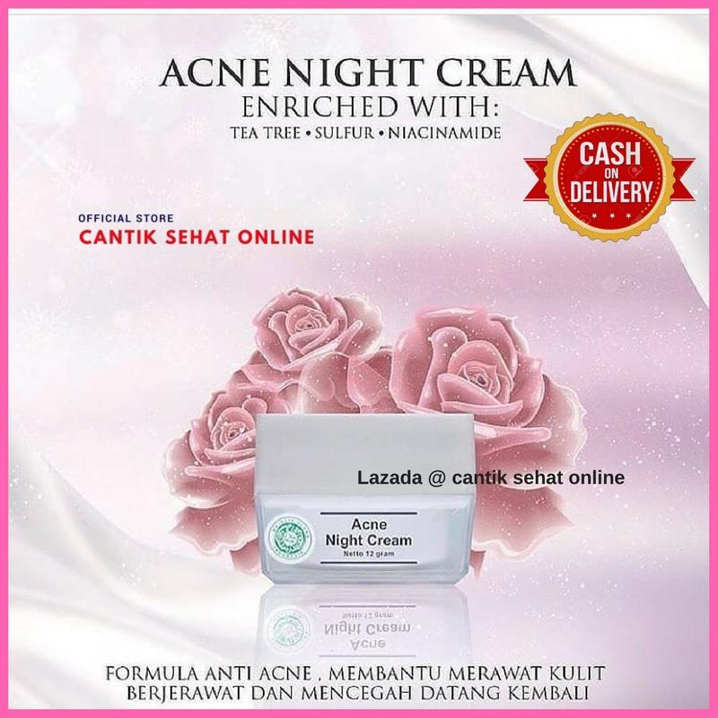 MS Glow Acne Night Cream - Krim Malam untuk Jerawat  @ Cantik Sehat