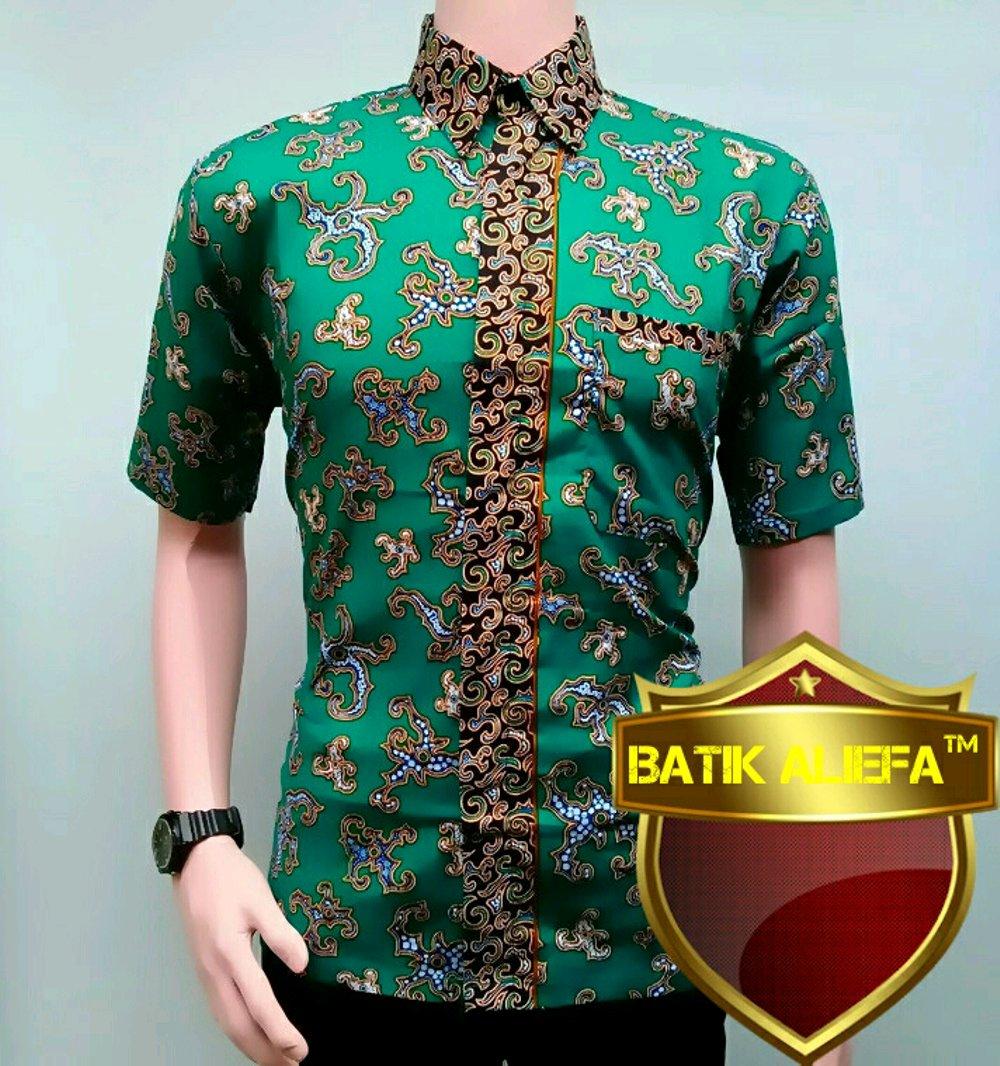 Kemeja Hem Baju Batik Cumi Hijau Terbaru Trand Fashion Indonesia di lapak Batik Aliefa Pekalongan aliefa99