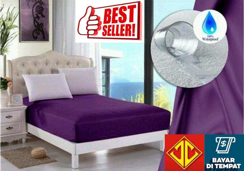 Jaxine Sprei Anti Air Waterproof Ungu (sprei only)