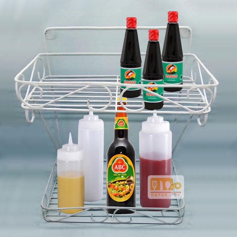 Toko David Rak dinding dapur besi minimalis serbaguna 30 x 36 x 15 cm / rak bumbu / rak organizer / rak gantung / rak dinding kamar mandi