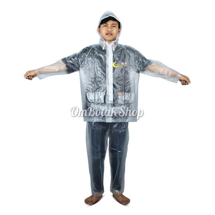 Jas Hujan Stelan REMAJA FINO 605 Elmondo. Setelan Jaket Transparant