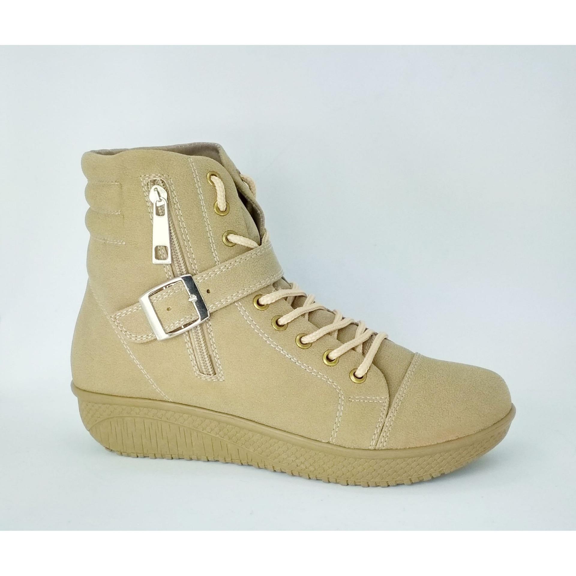 Aluz Sepatu Fashion Boot Wanita NFL 183-Modis -Korean Fashion (Cream)
